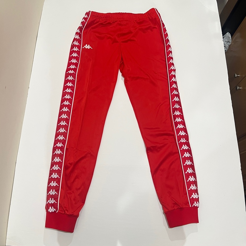 Kappa, Logo Tape, Banda Wrastoria, Sweatpants, Red & White